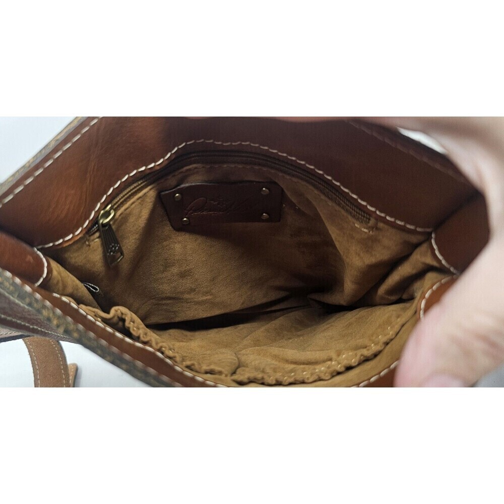 Patricia Nash Venezia Smooth Heritage Brown Crossbody Saddle Purse - Picture 10 of 16